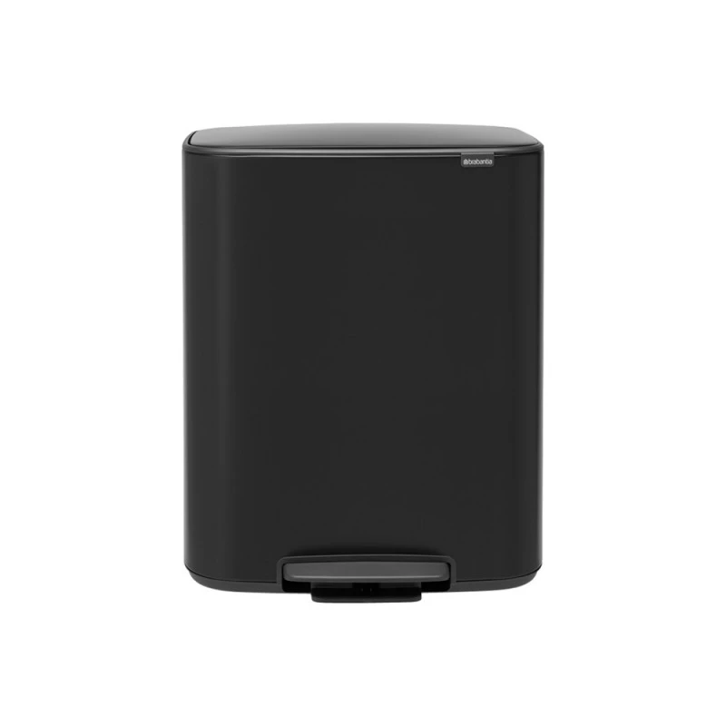 Кош за смет Brabantia Bo Pedal 60L, Matt Black, Черен